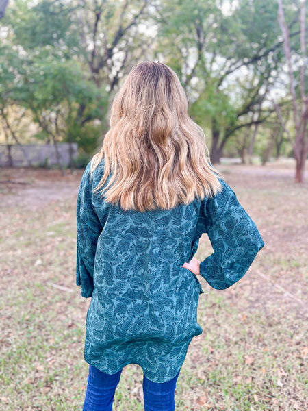 Stephanie Jade Paisley Kimono - Ribbons and Spice Boutique