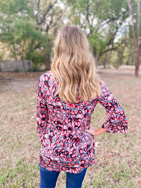 Dani Rose Petal Bell Sleeve Top - Ribbons and Spice Boutique