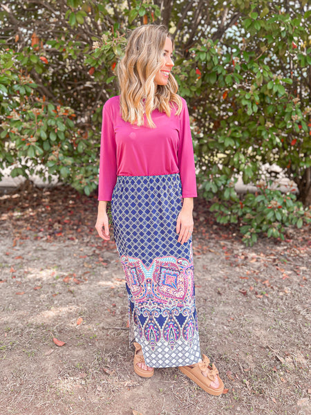 Pamela Paisley Maxi Skirt - Ribbons and Spice Boutique