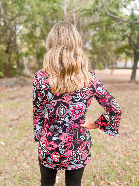 Cassidy Bell Sleeve Top - Ribbons and Spice Boutique