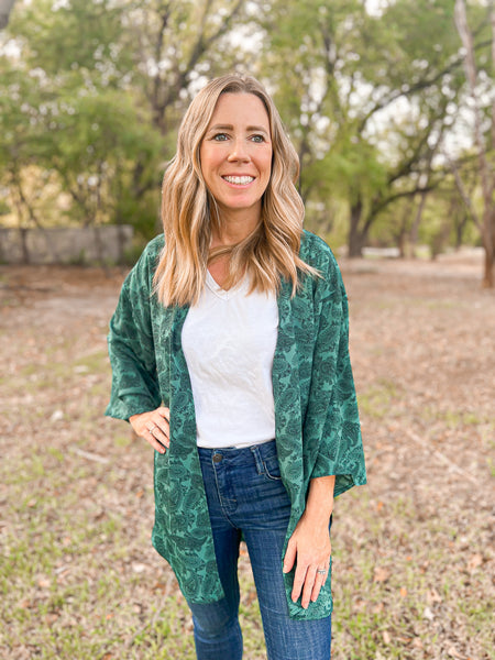 Stephanie Jade Paisley Kimono - Ribbons and Spice Boutique