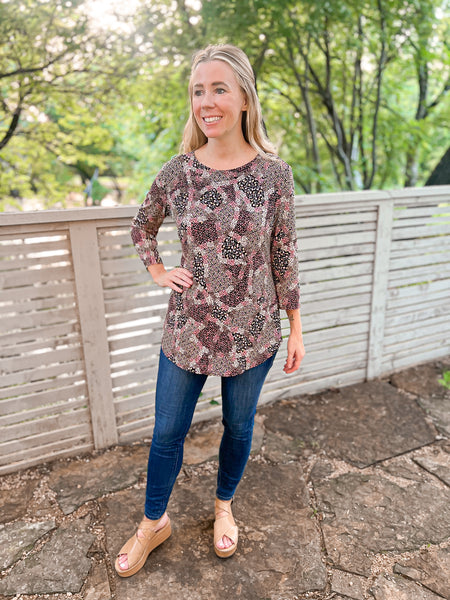 Cameron Delicate Floral Print Top - Ribbons and Spice Boutique