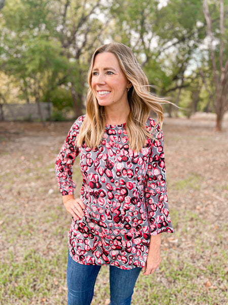 Dani Rose Petal Bell Sleeve Top - Ribbons and Spice Boutique