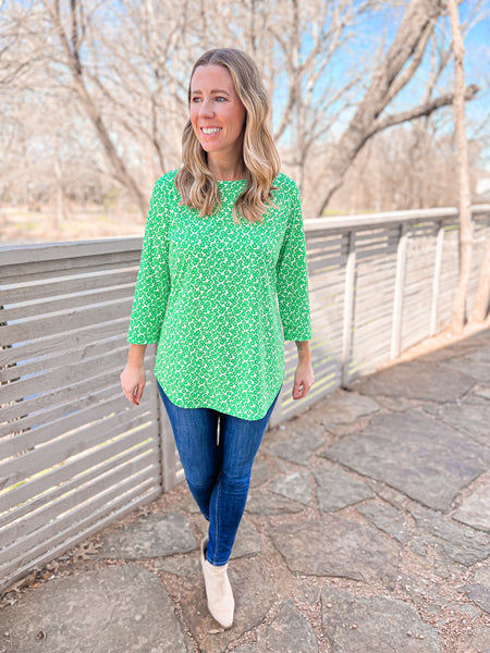 Erin Green Floral Top - Ribbons and Spice Boutique