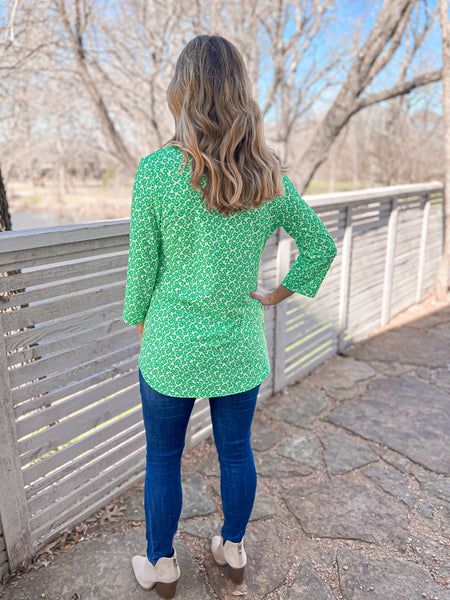 Erin Green Floral Top - Ribbons and Spice Boutique