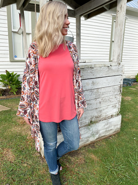 Jolie White Paisley Kimono - Ribbons and Spice Boutique