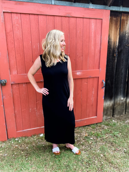 Evelyn Black Maxi Dress - Ribbons and Spice Boutique