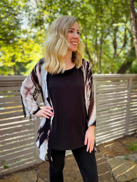 Kennedy Animal Print Kimono - Ribbons and Spice Boutique