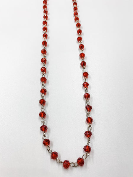 Ruby Red Colored Iridescent Chain - Ribbons and Spice Boutique