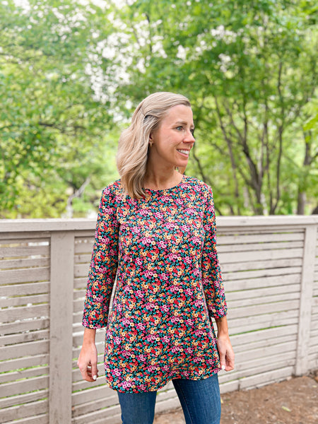 Wanda Bright Floral Print Top - Ribbons and Spice Boutique