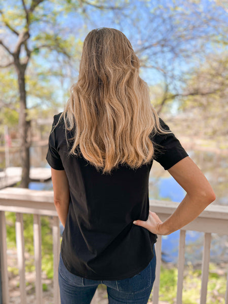 Contemporary Collection Black Short Sleeve Top - Ribbons and Spice Boutique