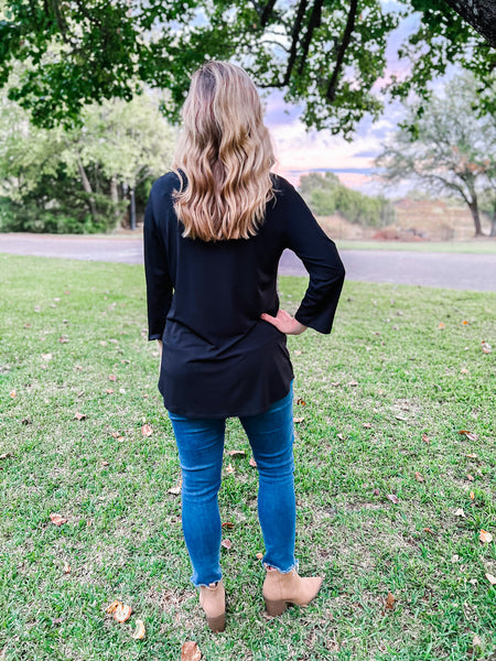 Kimberly Cream and Black Top - Ribbons and Spice Boutique