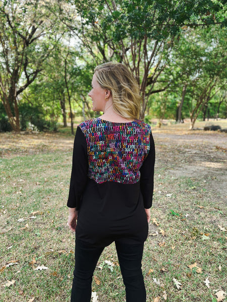 Robin Multicolor Squiggly Print Top - Ribbons and Spice Boutique