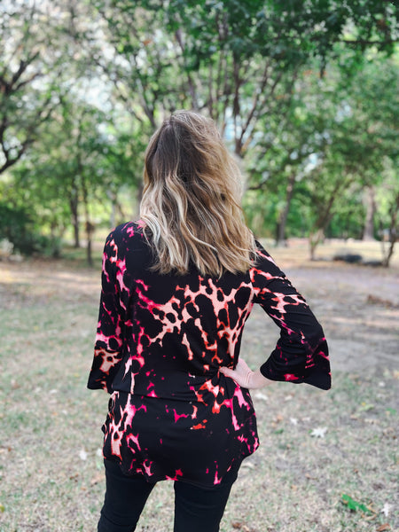 Ginger Red Tones Abstract Top - Ribbons and Spice Boutique