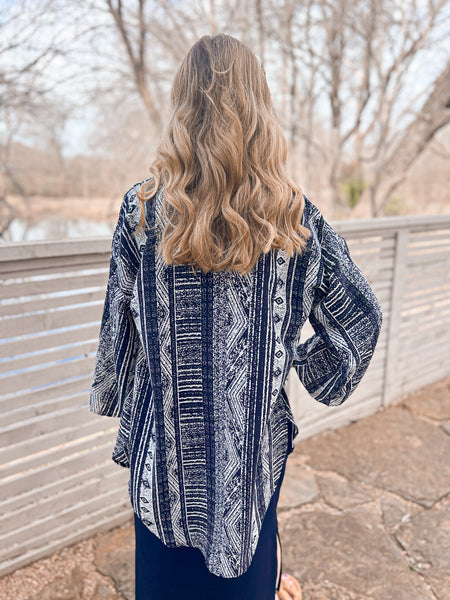 Sterling Navy & Creme Kimono