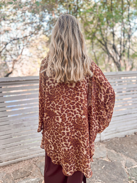 Scarlett Hazy Animal Print Kimono - Ribbons and Spice Boutique