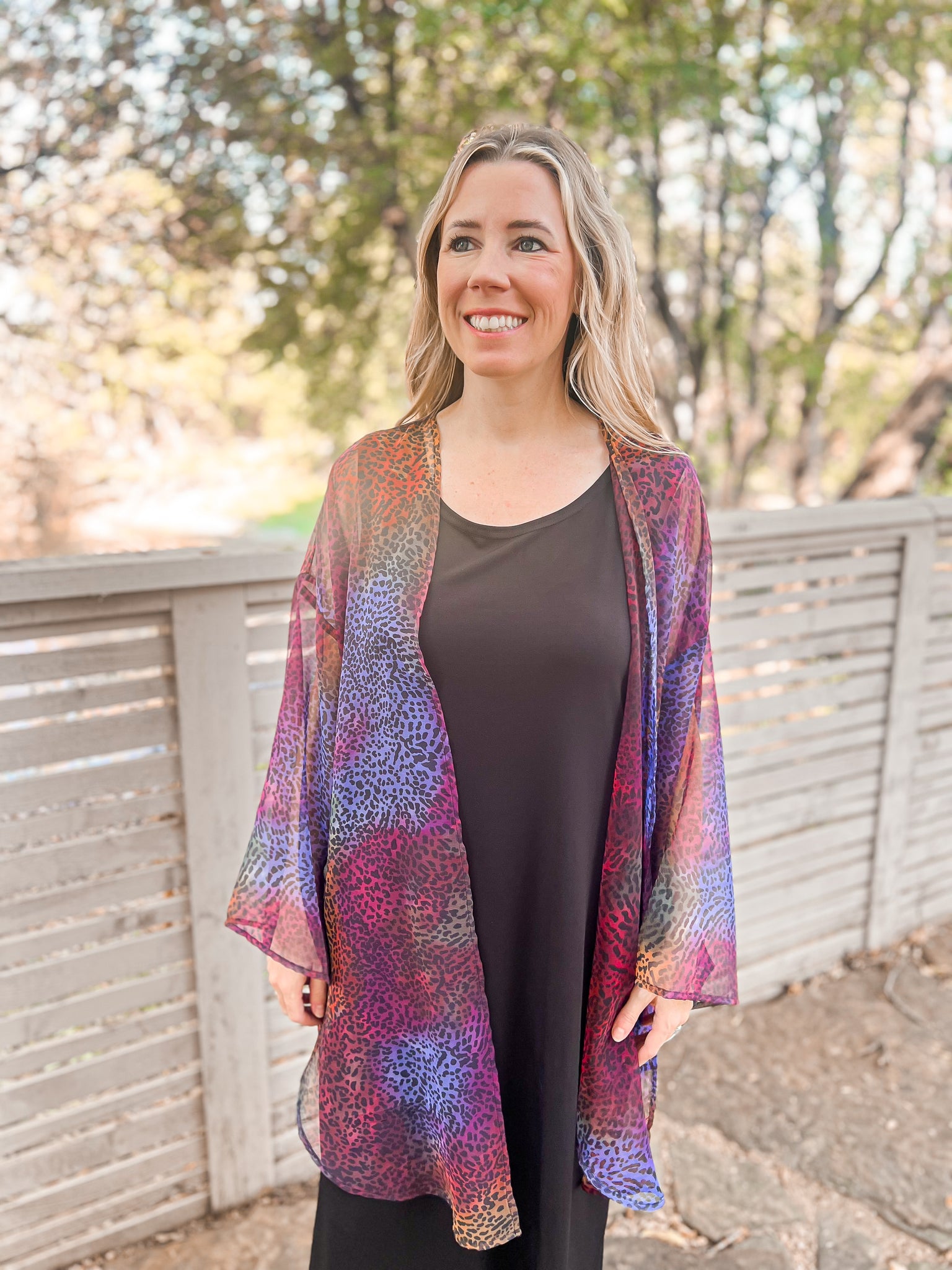 Chloe Multicolor Animal Print Kimono - Ribbons and Spice Boutique