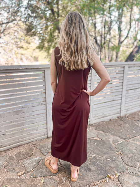 Lisa Brown Maxi Dress - Ribbons and Spice Boutique