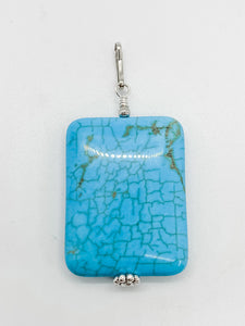 Blue Turquoise Color Large Rectangle Stone - Ribbons and Spice Boutique