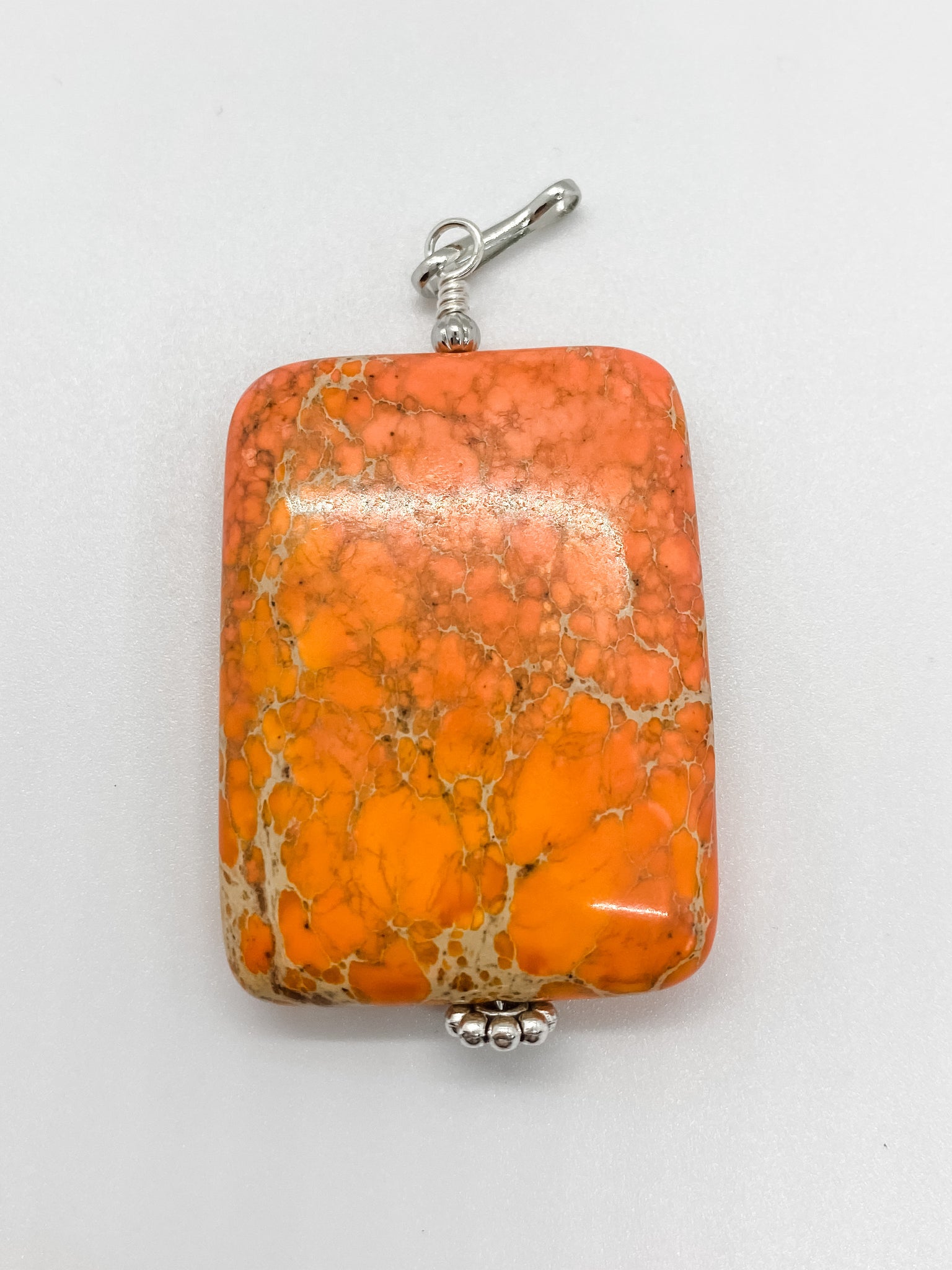 Orange Turquoise Large Rectangle Stone - Ribbons and Spice Boutique