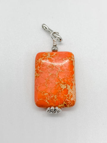 Orange Turquoise Small Rectangle Stone - Ribbons and Spice Boutique