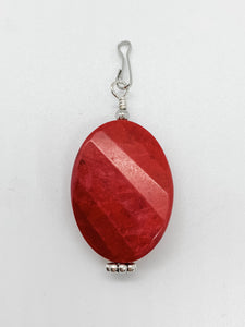 Red Flat Oval Stone - Ribbons and Spice Boutique