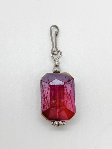 Ruby Color Iridescent Octagon Stone - Ribbons and Spice Boutique