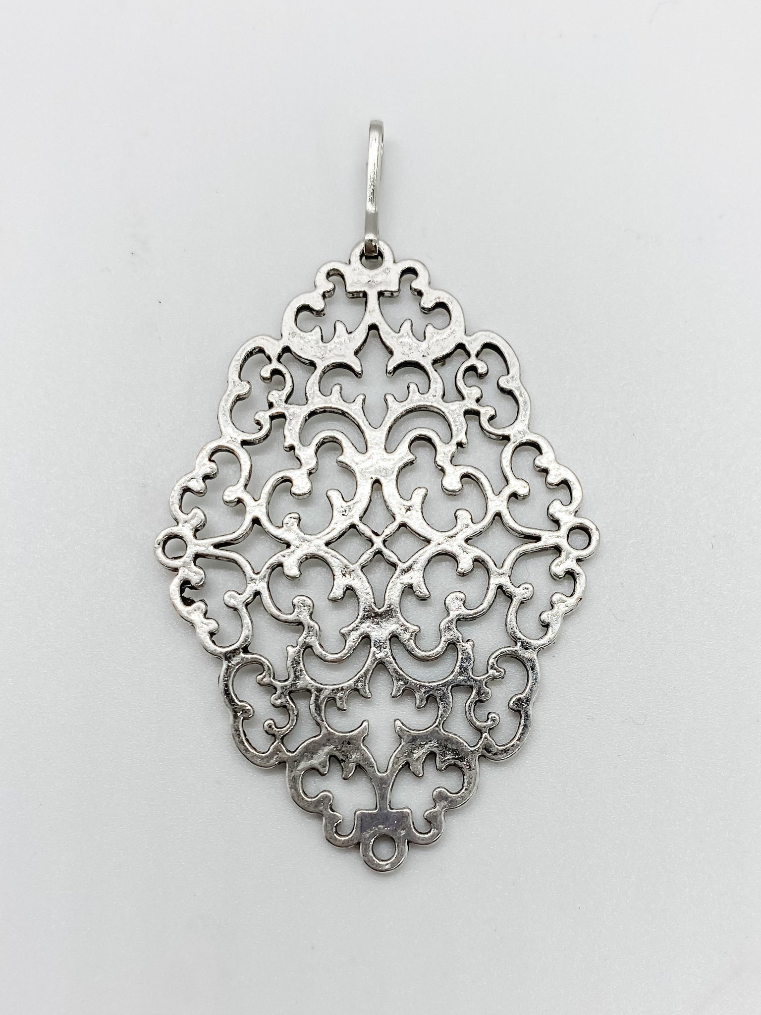 Silver Color Large Pendant Charm - Ribbons and Spice Boutique