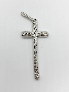 Silver Skinny Hammered Cross - Ribbons and Spice Boutique