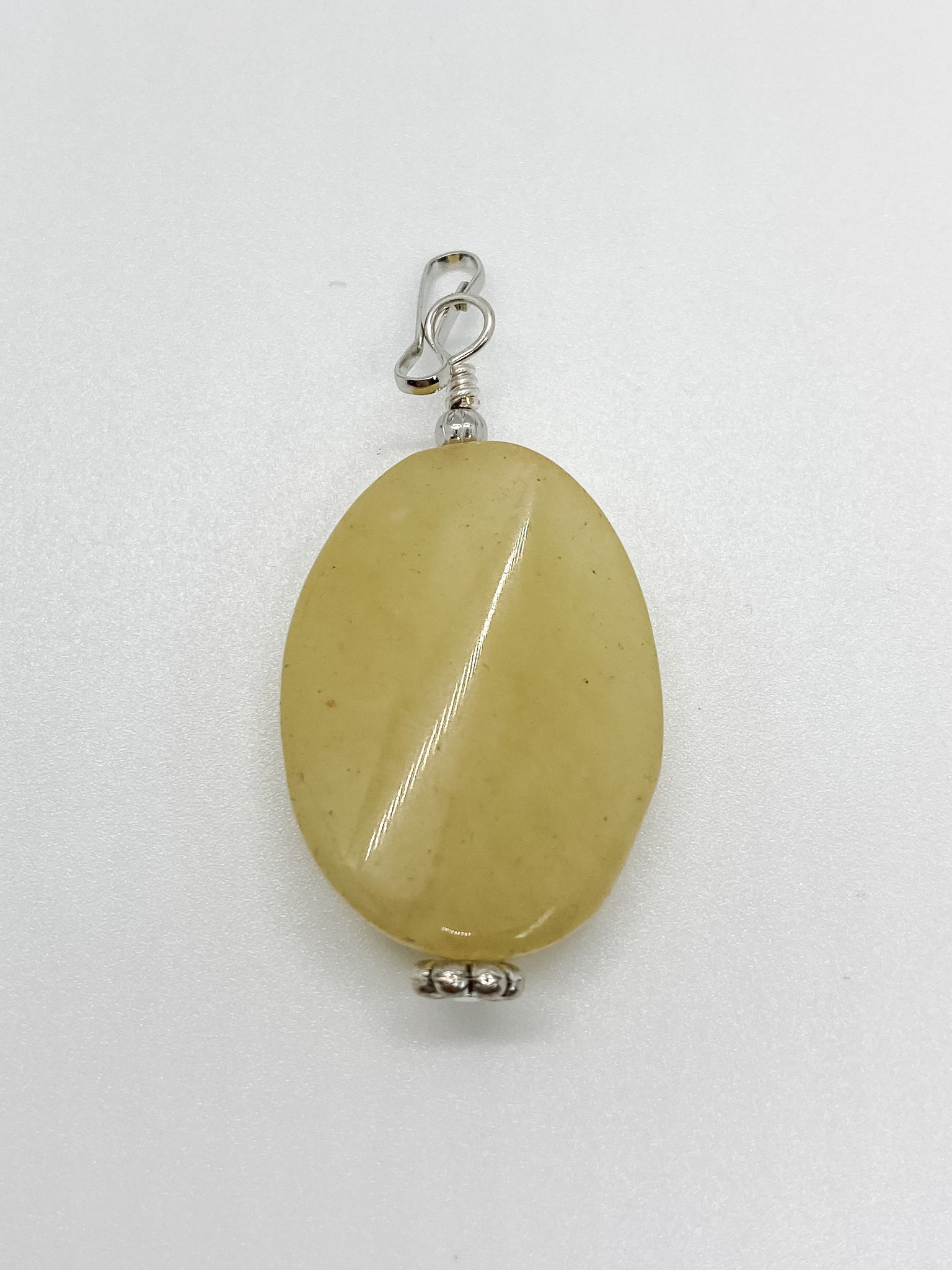 Yellow Jade Oval Stone - Ribbons and Spice Boutique