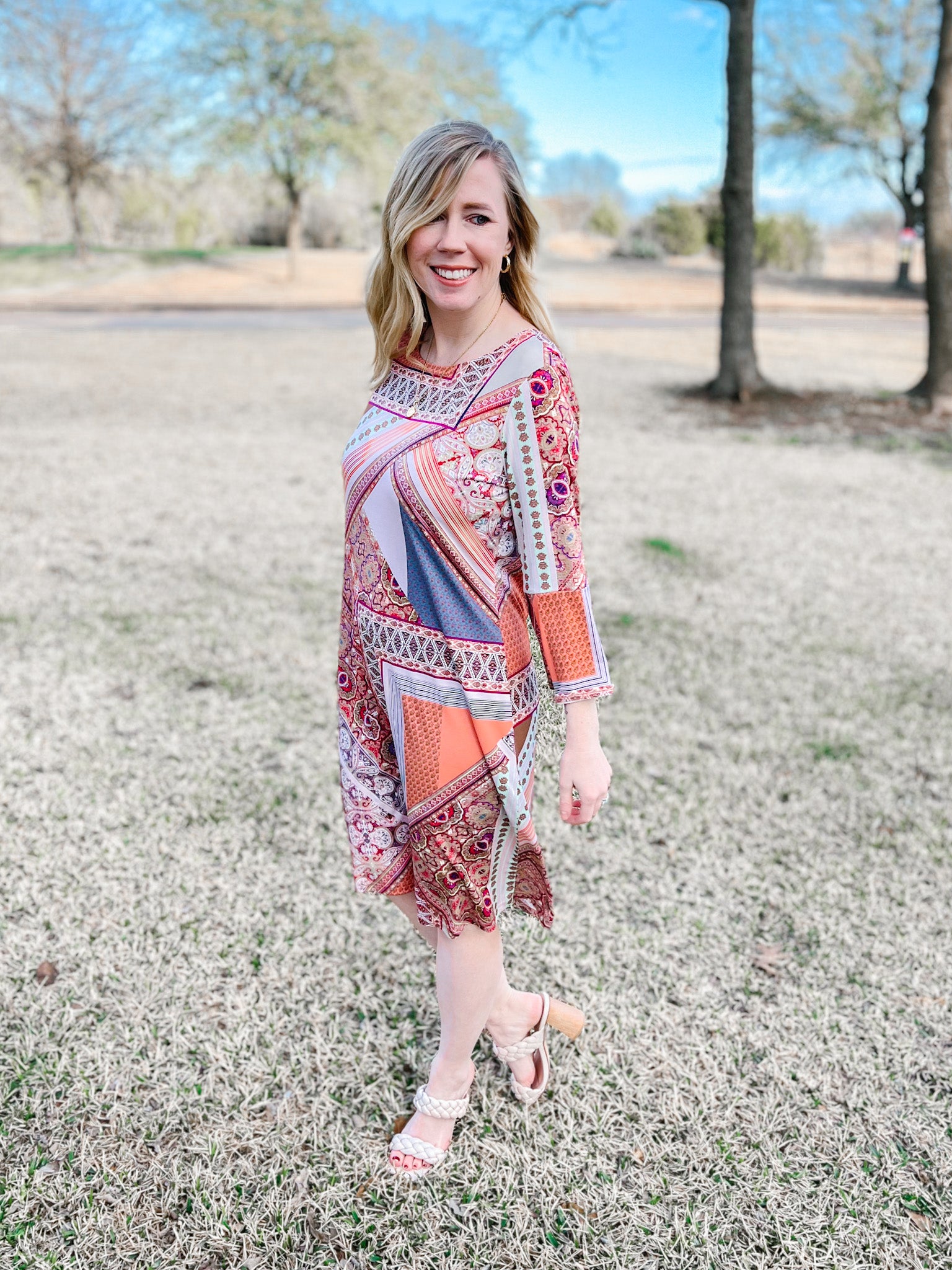 Lydia Geometric Dress - Ribbons and Spice Boutique