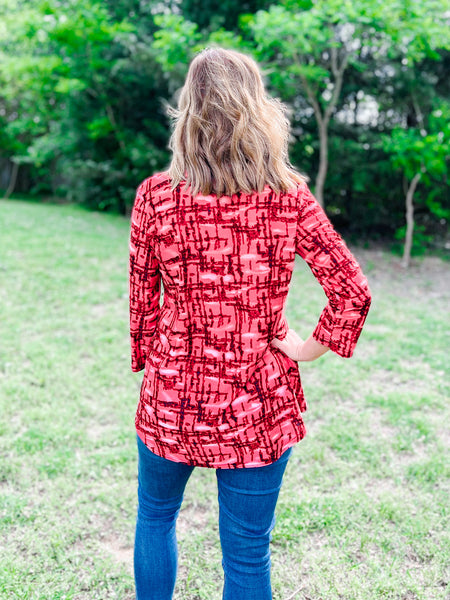 Juliana Geometric Top - Ribbons and Spice Boutique