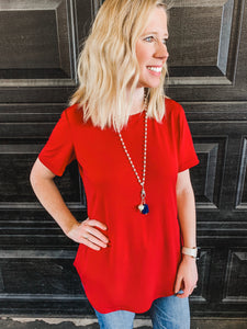 Layla Solid Short Sleeve Top - Ribbons and Spice Boutique