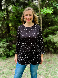 Harmony Black and White Star Top - Ribbons and Spice Boutique