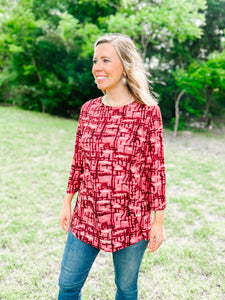 Juliana Geometric Top - Ribbons and Spice Boutique