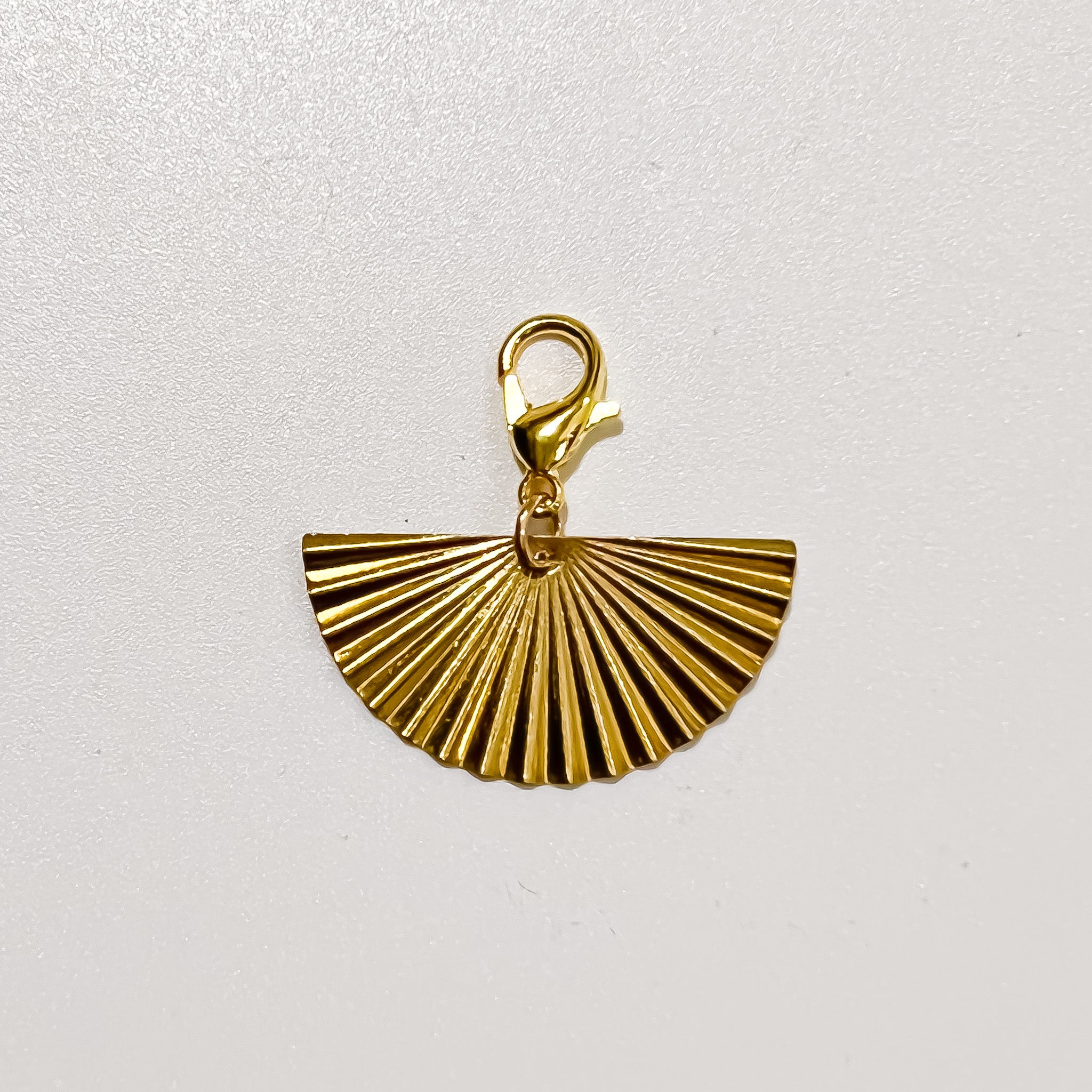 Gold Color Fan Charm - Ribbons and Spice Boutique