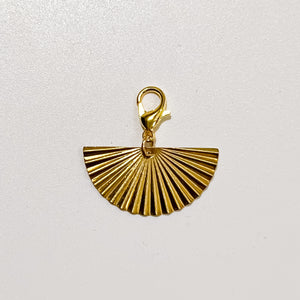 Gold Color Fan Charm - Ribbons and Spice Boutique