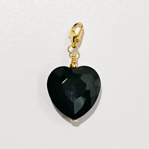 Black Heart Stone with Gold Color - Ribbons and Spice Boutique