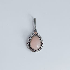 Light Pink Teardrop Stone with Silver Detail - Ribbons and Spice Boutique