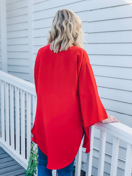 Ruby Red Kimono - Ribbons and Spice Boutique