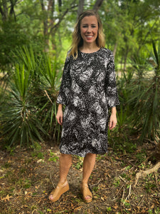 Kami Midi Black and White Dress - Ribbons and Spice Boutique