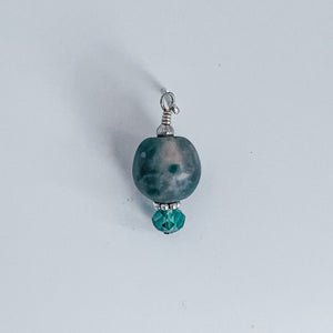 Blue Iridescent Stone - Ribbons and Spice Boutique