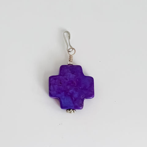 Purple Small Cross Stone - Ribbons and Spice Boutique