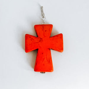 Orange Large Classic Cross Stone - Ribbons and Spice Boutique