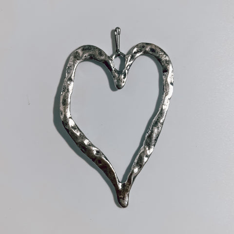 Large Silver Heart Charm - Ribbons and Spice Boutique