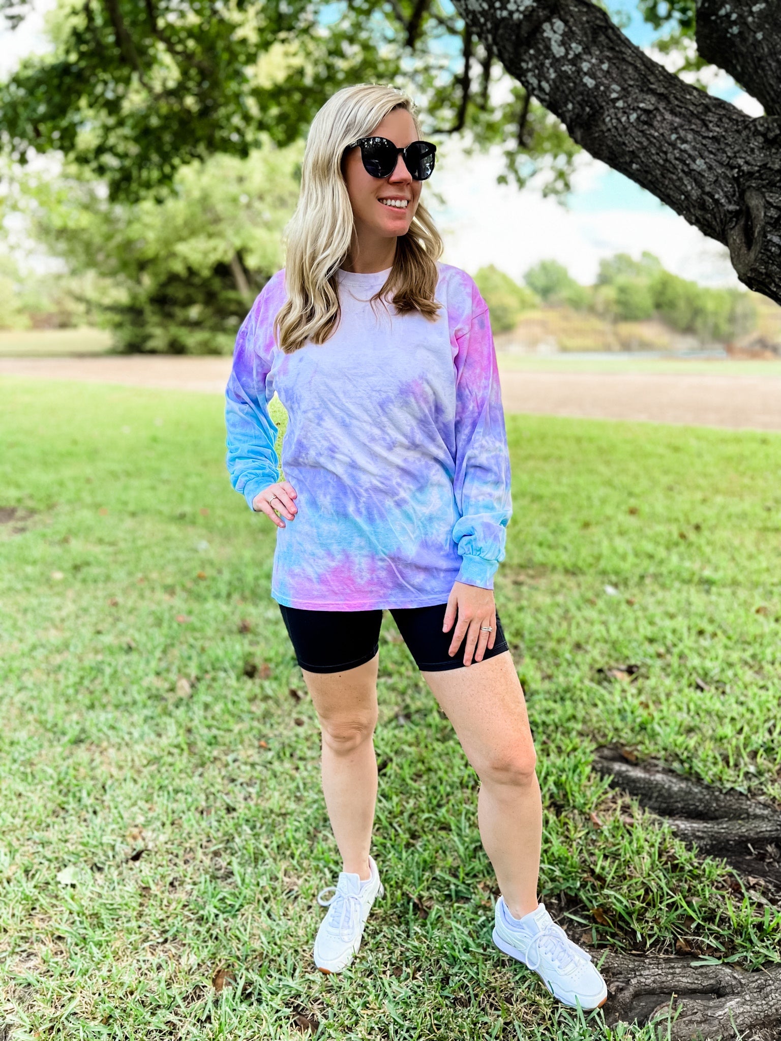 Amelia Long Sleeve Tie-Dye Shirt - Ribbons and Spice Boutique