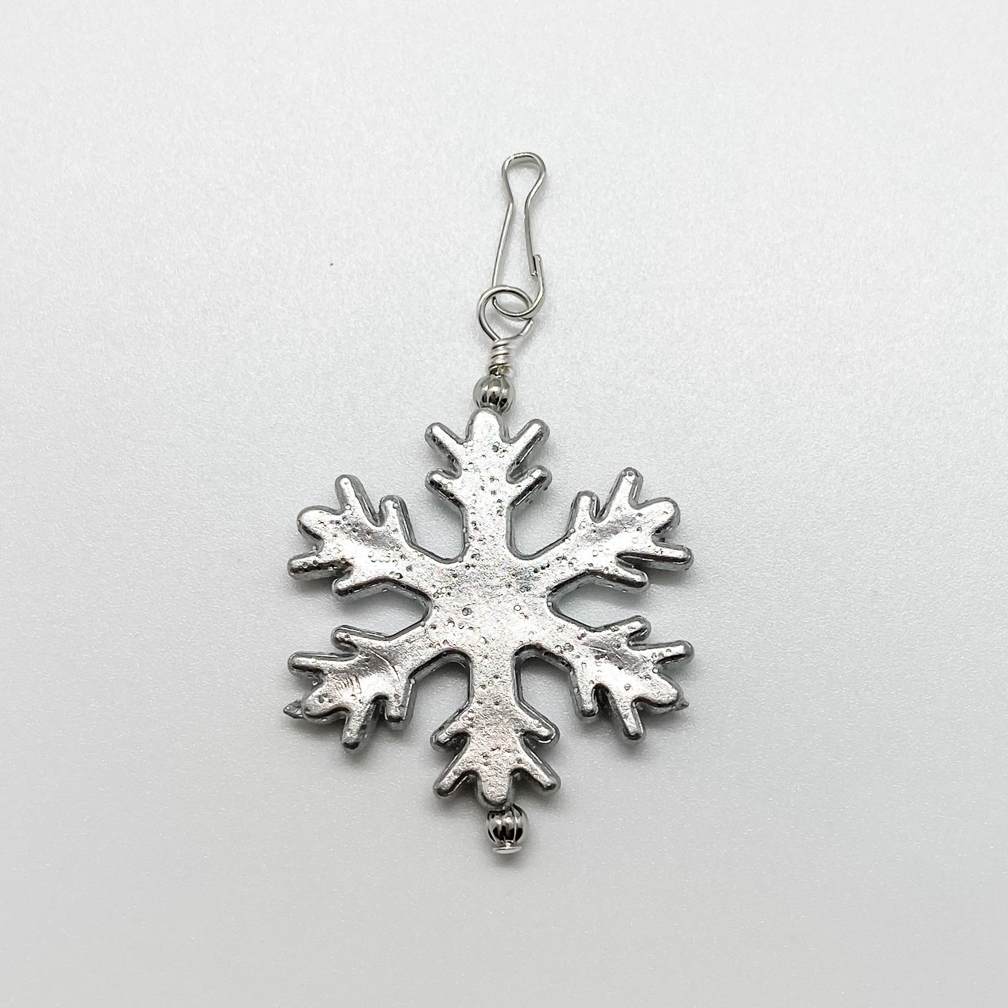 Silver Large Sparkle Snowflake Charm - Ribbons and Spice Boutique