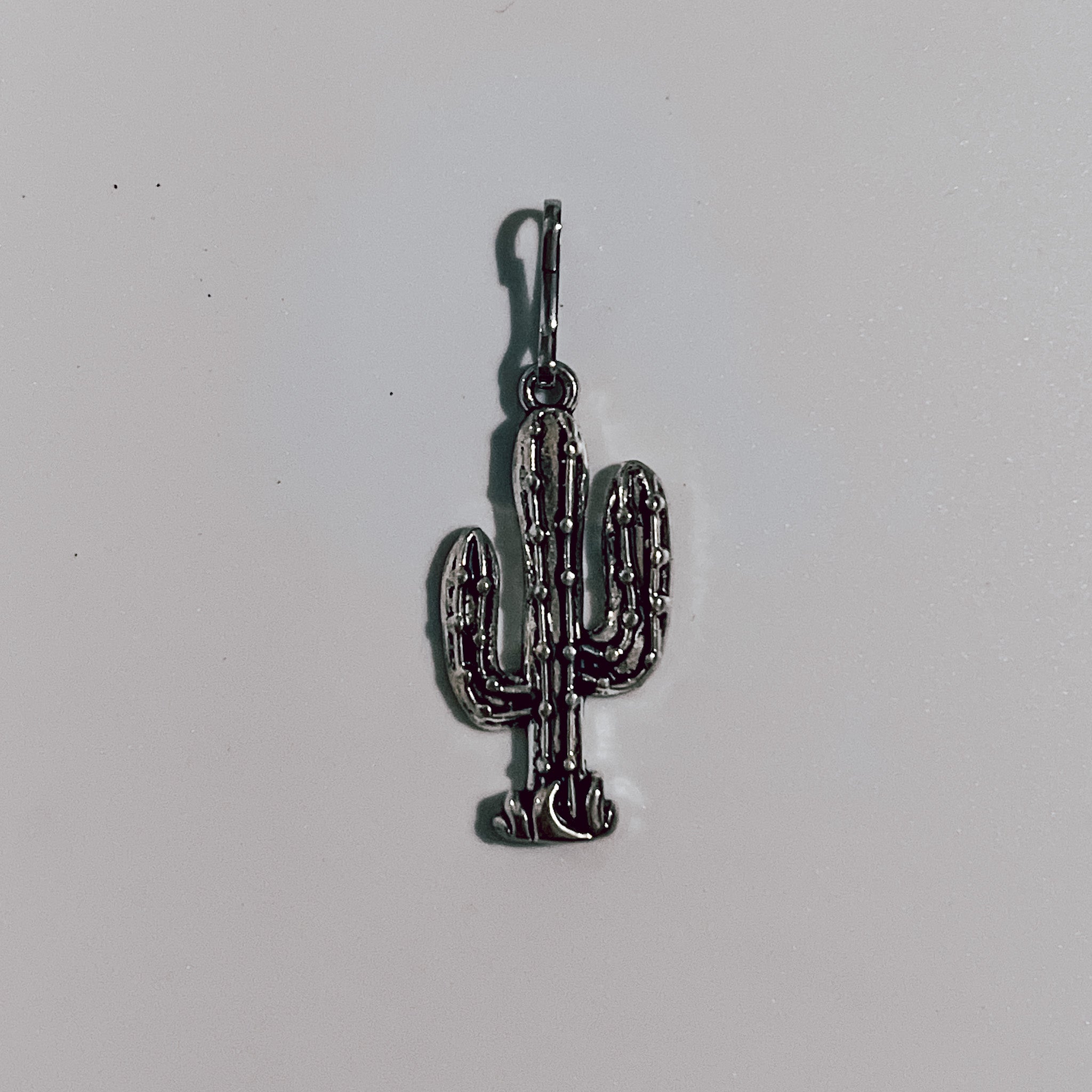 Silver Color Large Cactus Charm - Ribbons and Spice Boutique