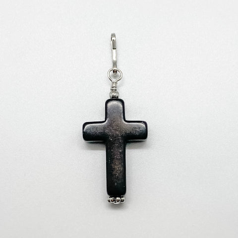 Black Cross Medium Stone - Ribbons and Spice Boutique