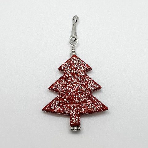 Red Sparkle Christmas Tree Charm - Ribbons and Spice Boutique